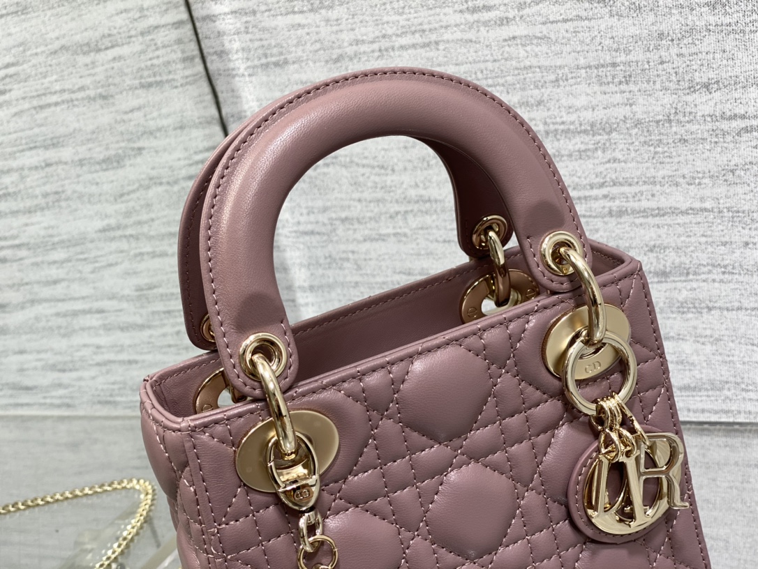 Mini Lady Dior Bag Lilac Cannage Lambskin